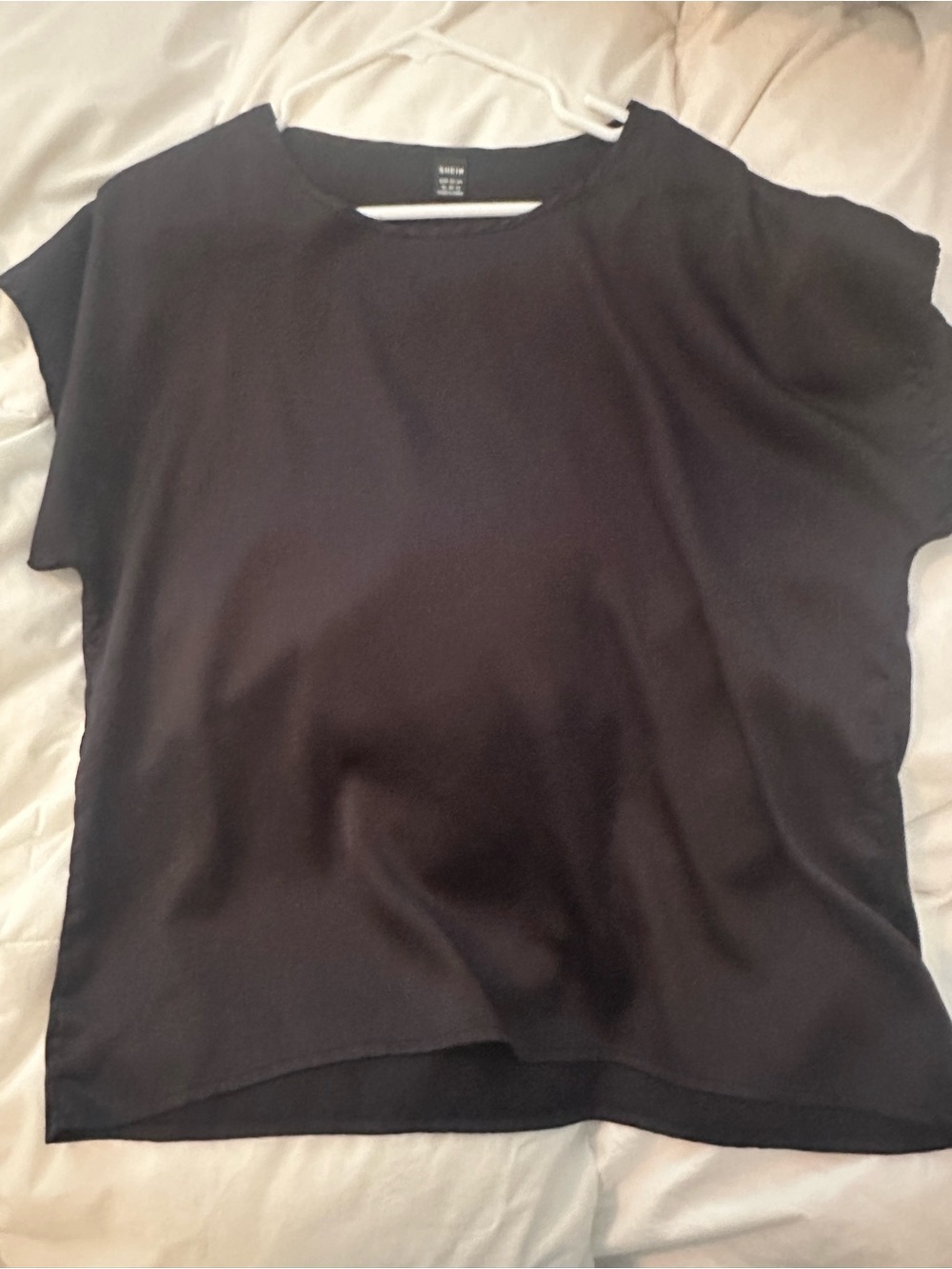 SHEIN Black Short Sleeve Crew Neck Top